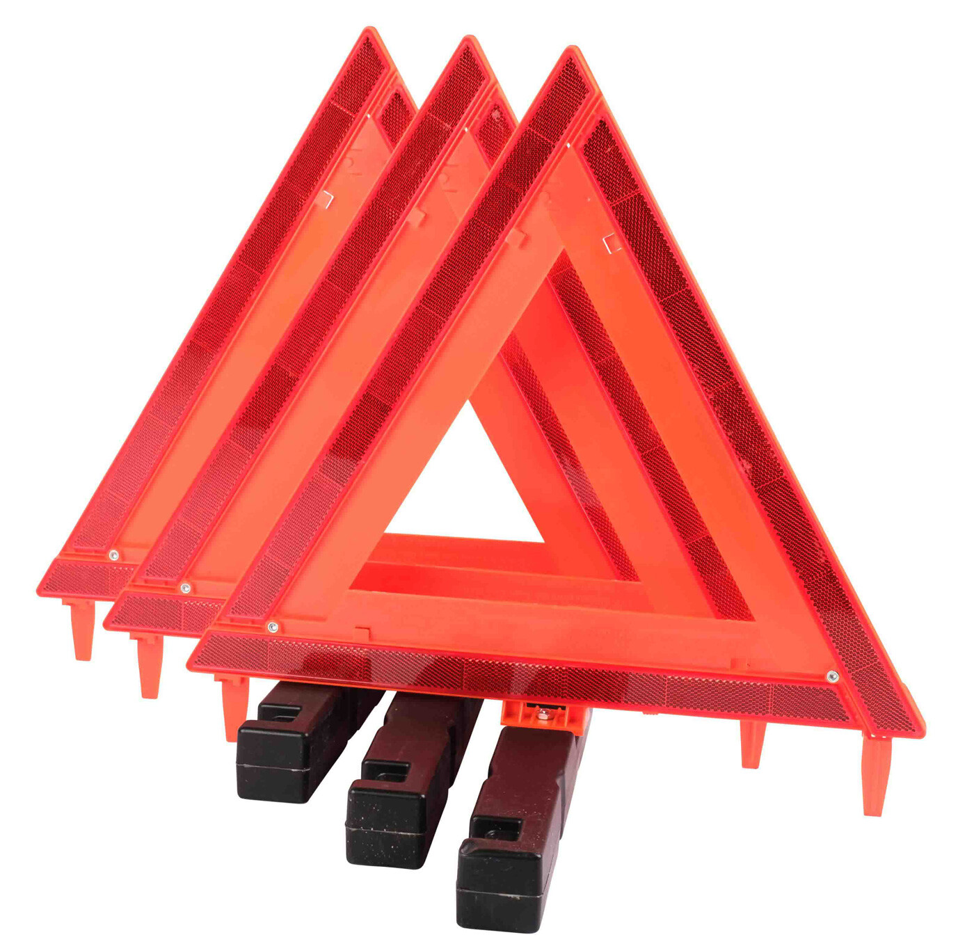 (2 Pack) Warning Triangle 17" Sides DOT Approved (Collapsible, Set of 3 pcs)