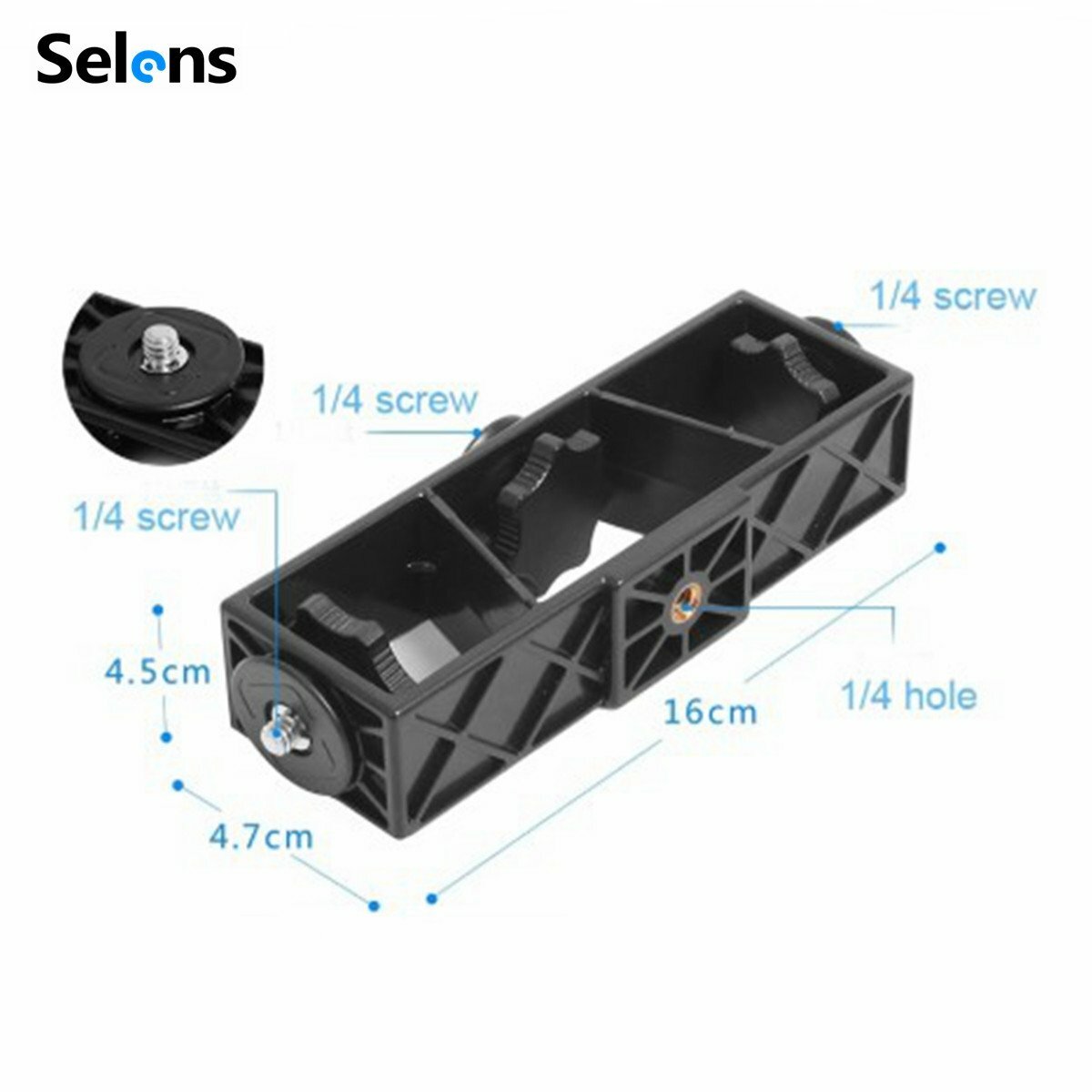 Screw Triple Tripod Stand Holder Mount Bracket Adapter for Phone Camera Makeup