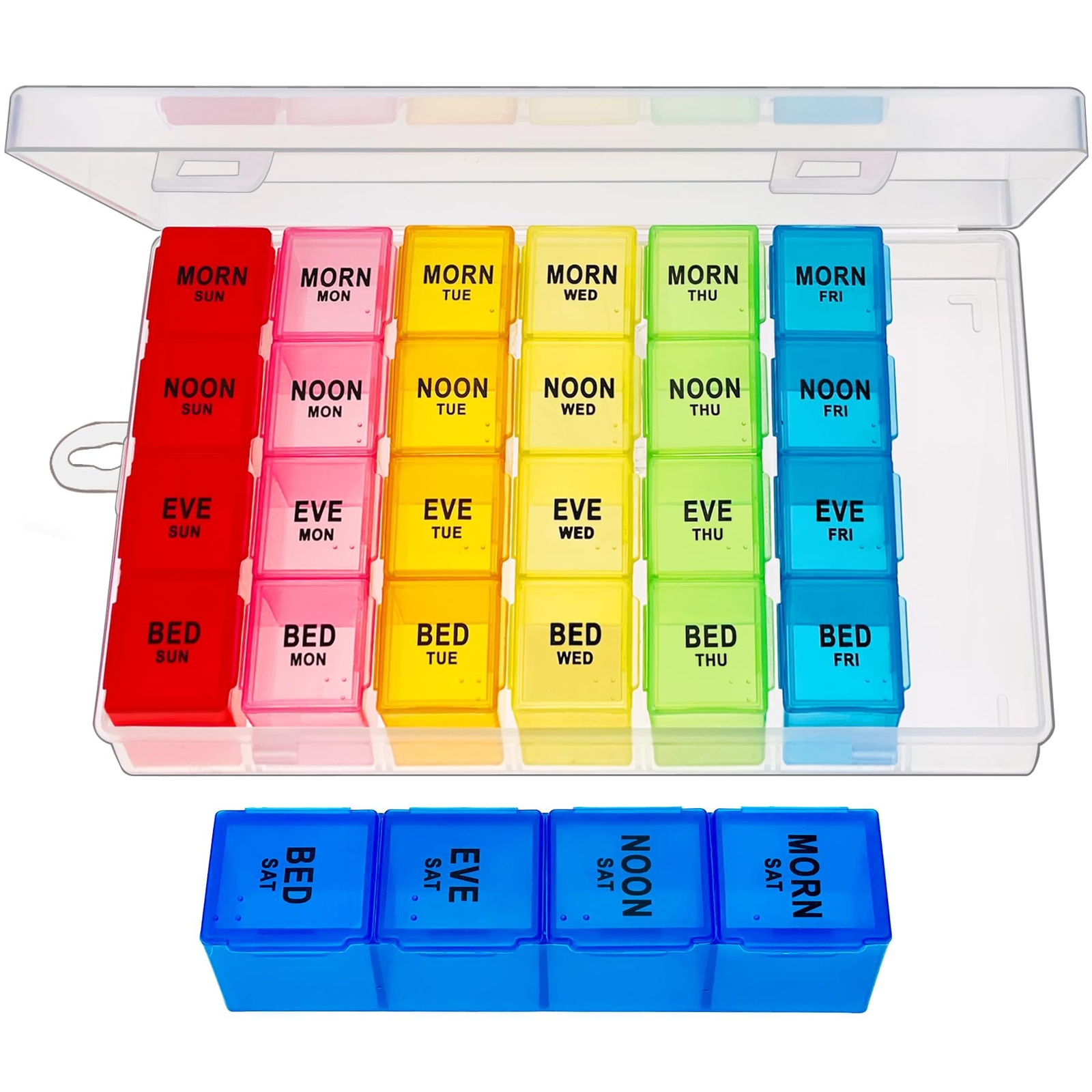 Weekly Medicine Organizer 4 Times a Day Travel-Friendly Pill Box for Daily Use