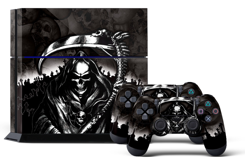 Skin Sticker for PS4 System Playstation 4 Console +2 Controller Decals REAPER