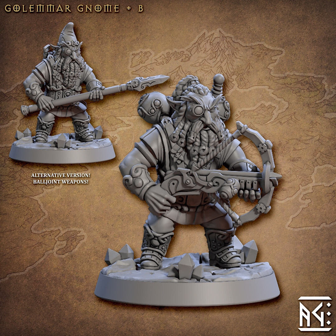 Gnome Fighter B ALTERNATE - Artisan Guild - Dungeons and Dragons