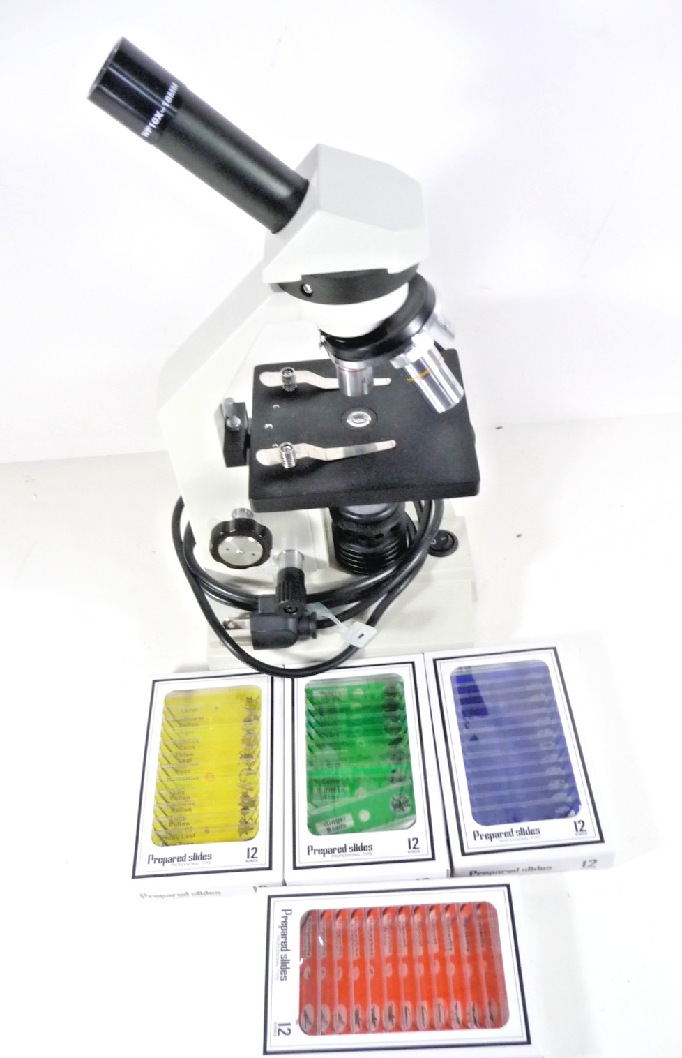 FREY SCIENTIFIC Microscope Model 131 Compound with x-y stage 40-400X & 48 slides