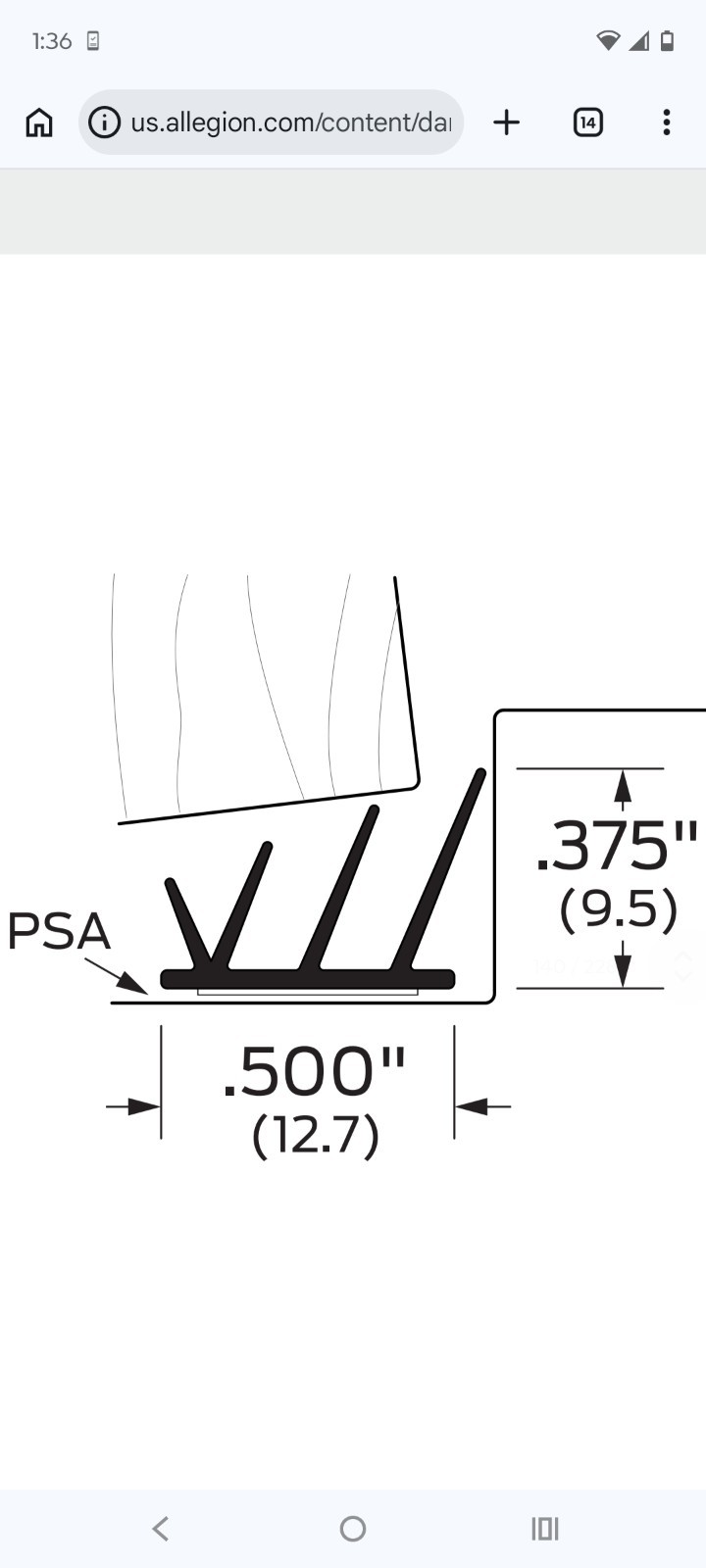 Zero 8150BK 17' PSA Weatherstripping