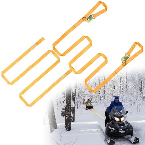 Extra Long Snowmobile Tow Straps, 4400lb Break Strength, 19ft Heavy Duty ATV