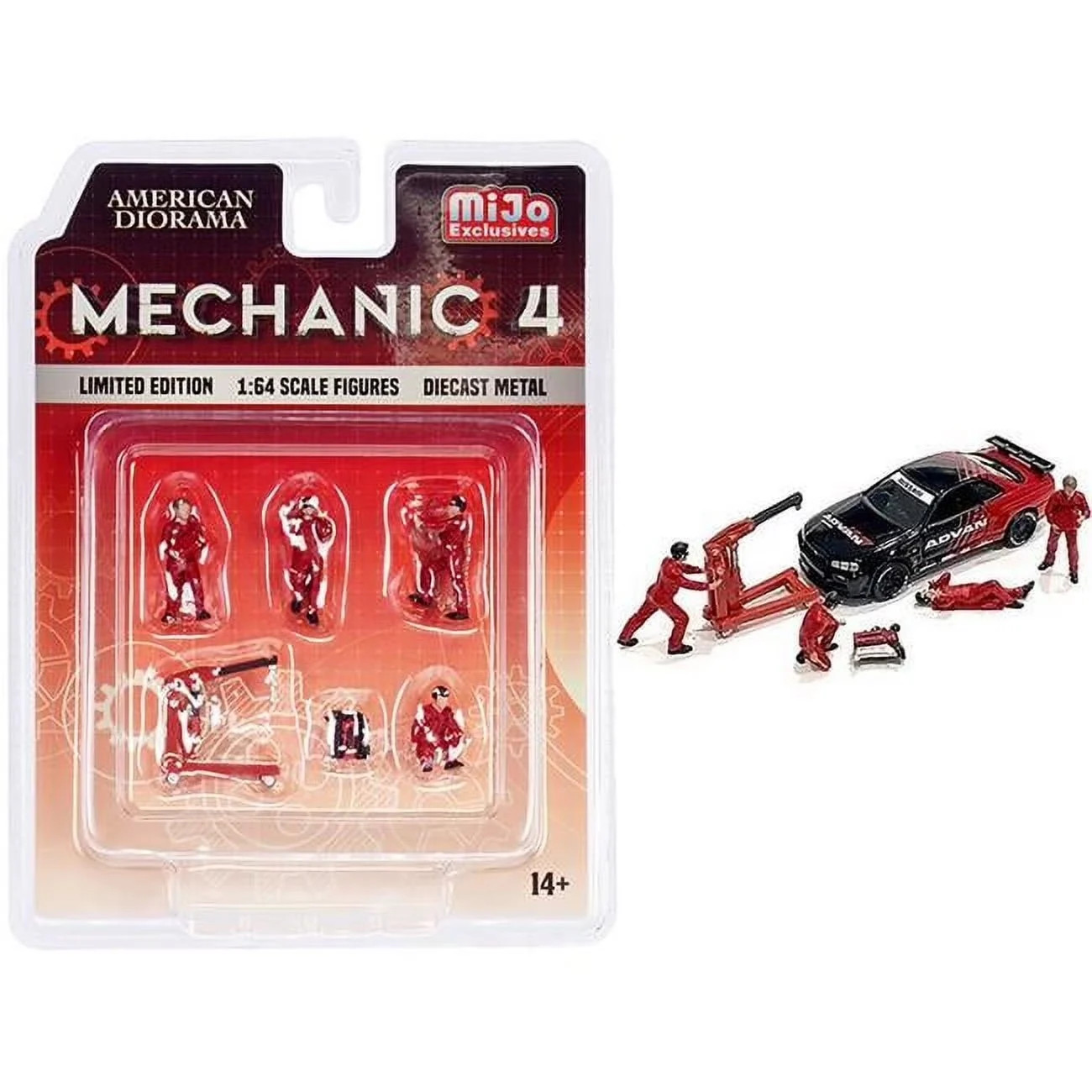 AD-76487MJ American Diorama "Mechanic 4" 1:64 Limited Edition Die Cast Figure Se