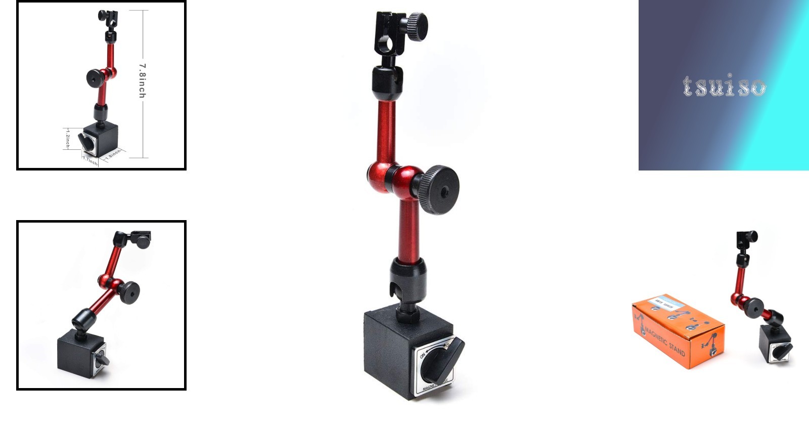 Precision Magnetic Indicator Holder - Adjustable 3-Joint Design for Metalworking