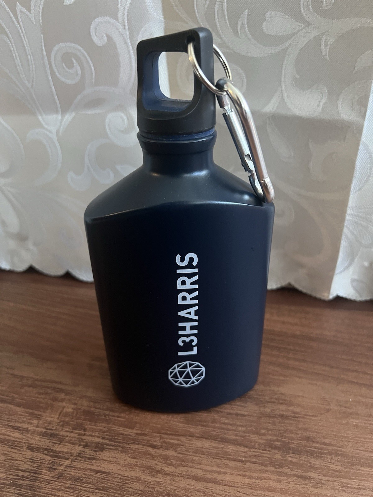 New L3 Harris Swag Logo Employee Item Blue Military Canteen Water Bottle w/ Clip