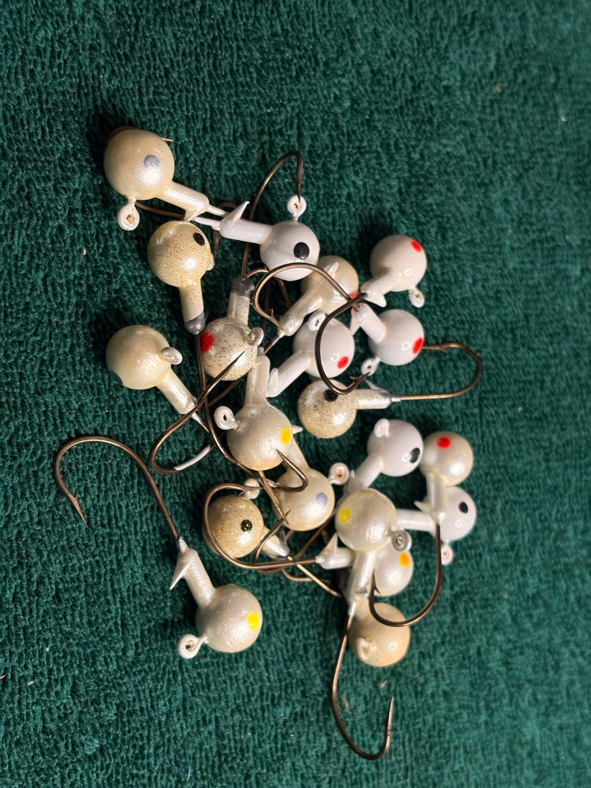 (20White Round Lead Fishing Lure Jig Heads 1/2 oz 2/0 Walleye jigging F-9
