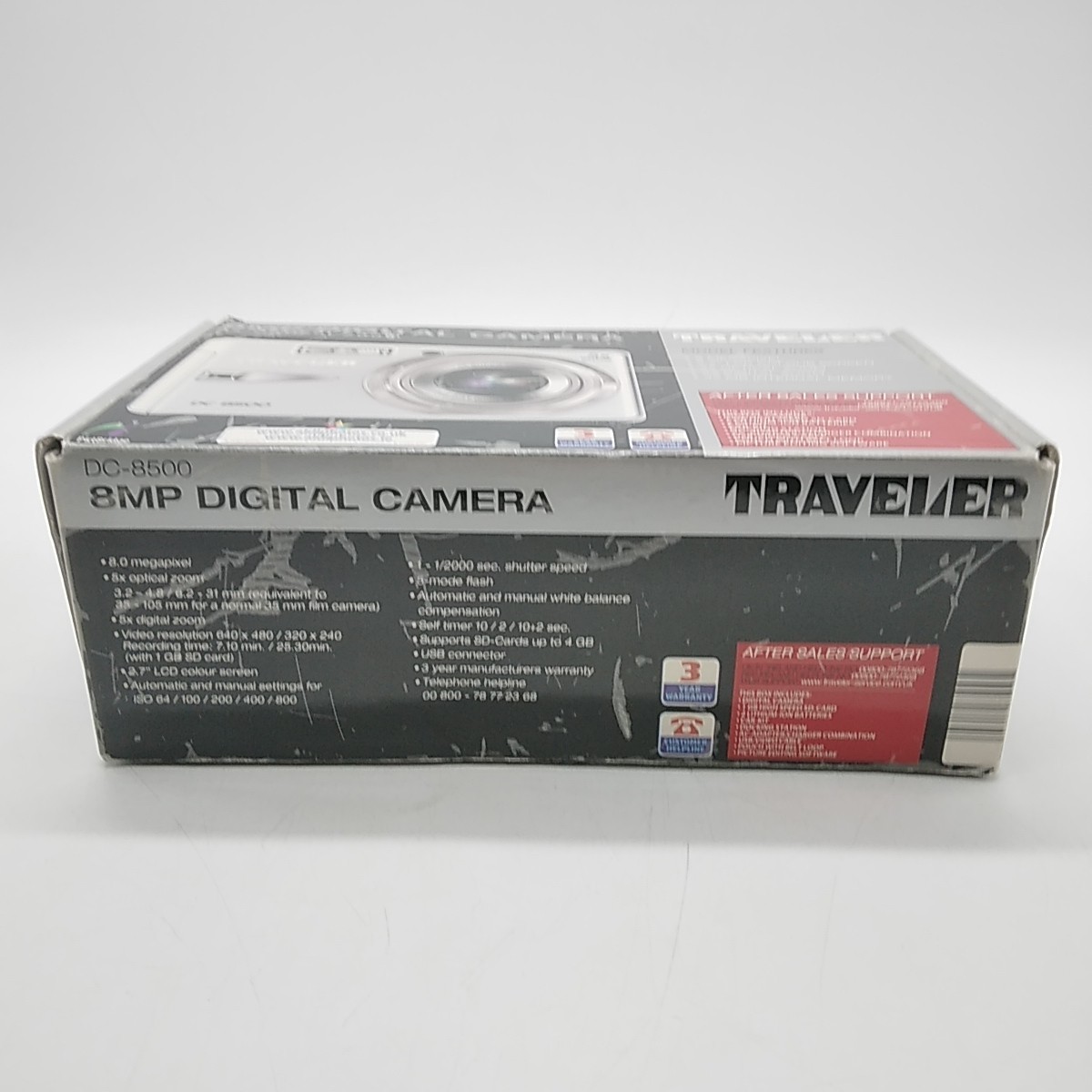 Traveler DC-8500 8MP Silver Compact Digital Camera w/Case, Boxed, Tested/Working