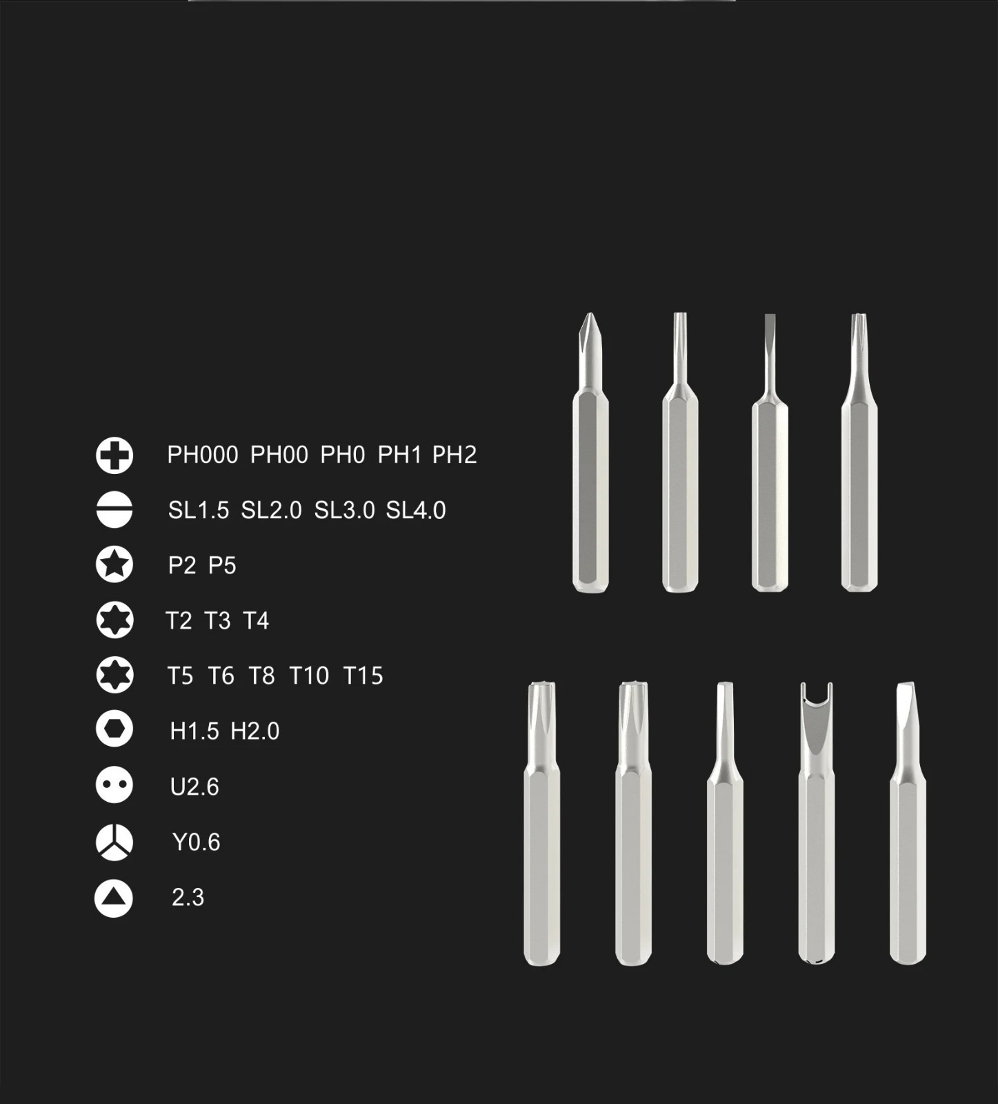 24 In 1 Small Precision Screwdriver Set Magnetic Mini Screwdriver Bit Set For PC