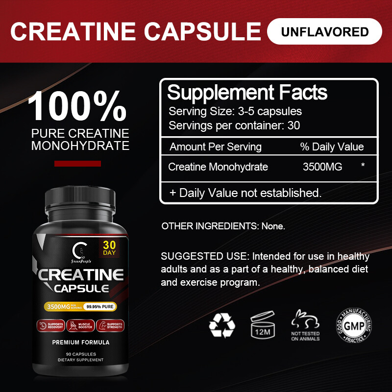 GPGP Creatine Monohydrate 180ct – Pure Muscle Growth & Workout Support Capaules