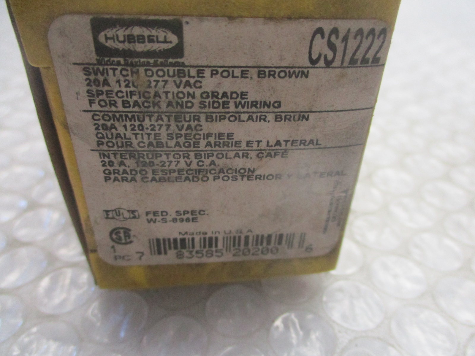 HUBBELL CS1222 SWITCH BROWN NSMP