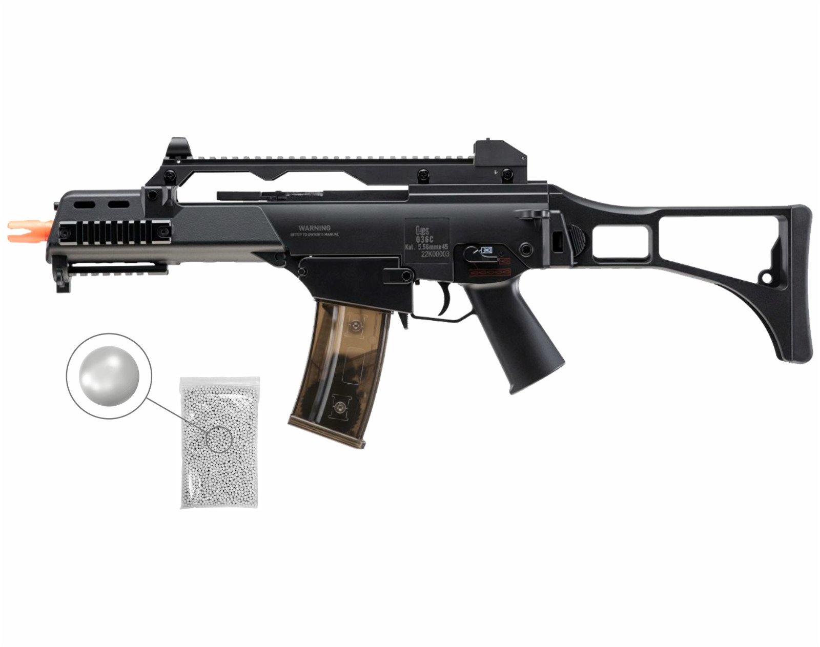 Umarex HK G36C Eyetrace AEG 6mm Airsoft Rifle 2262090 with Pack of 1000x BBs