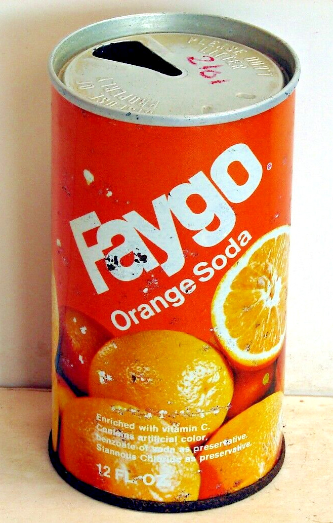 Faygo Orange; Faygo Beverages, Inc.; Detroit, Michigan; steel soda pop can