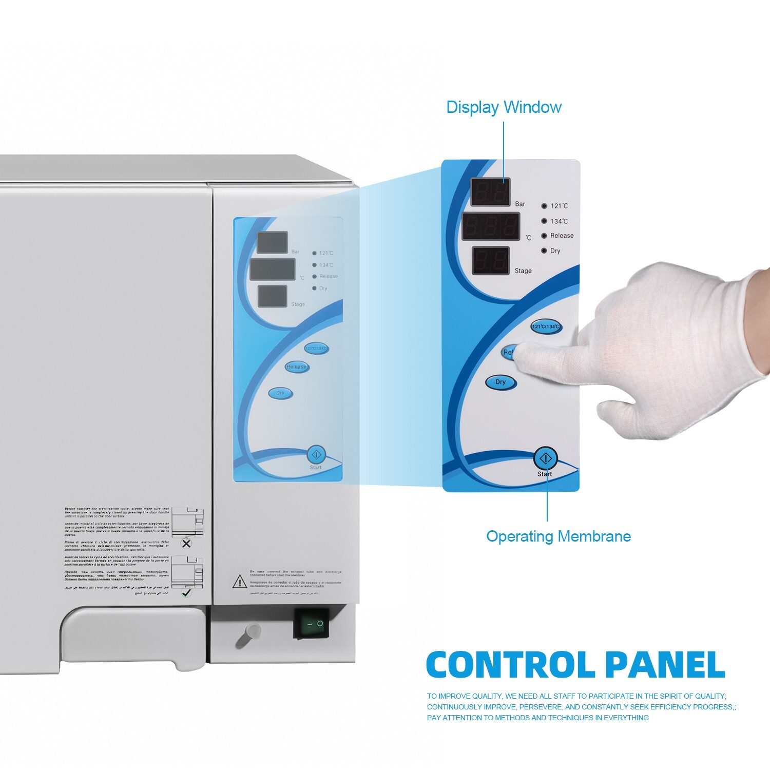 18L Dental Autoclave Steam Sterilizer with Drying Function Disinfection Unit US