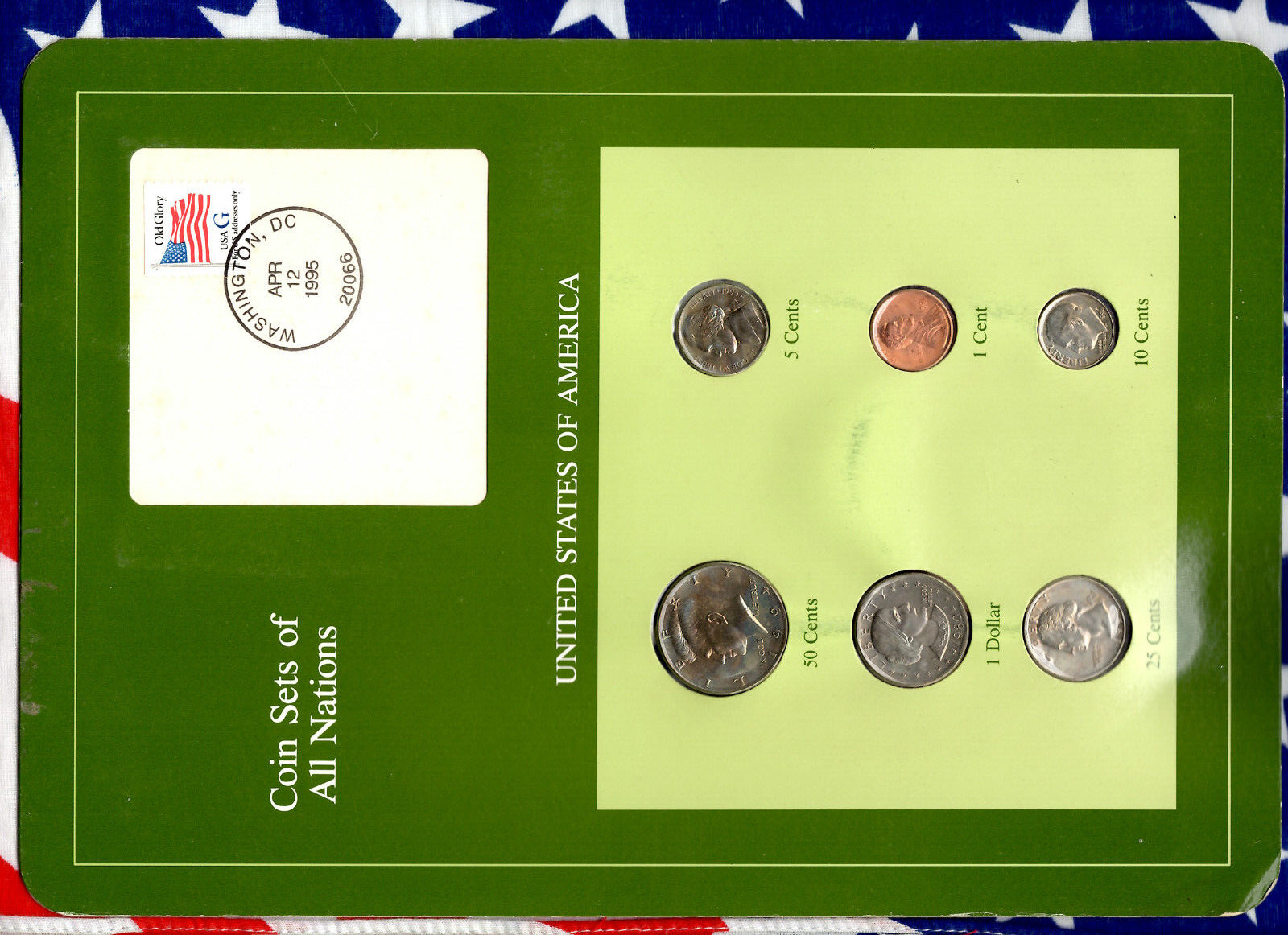 Coin Sets of All Nations United States 1980-1995 UNC $1 1980 5 cents 1995