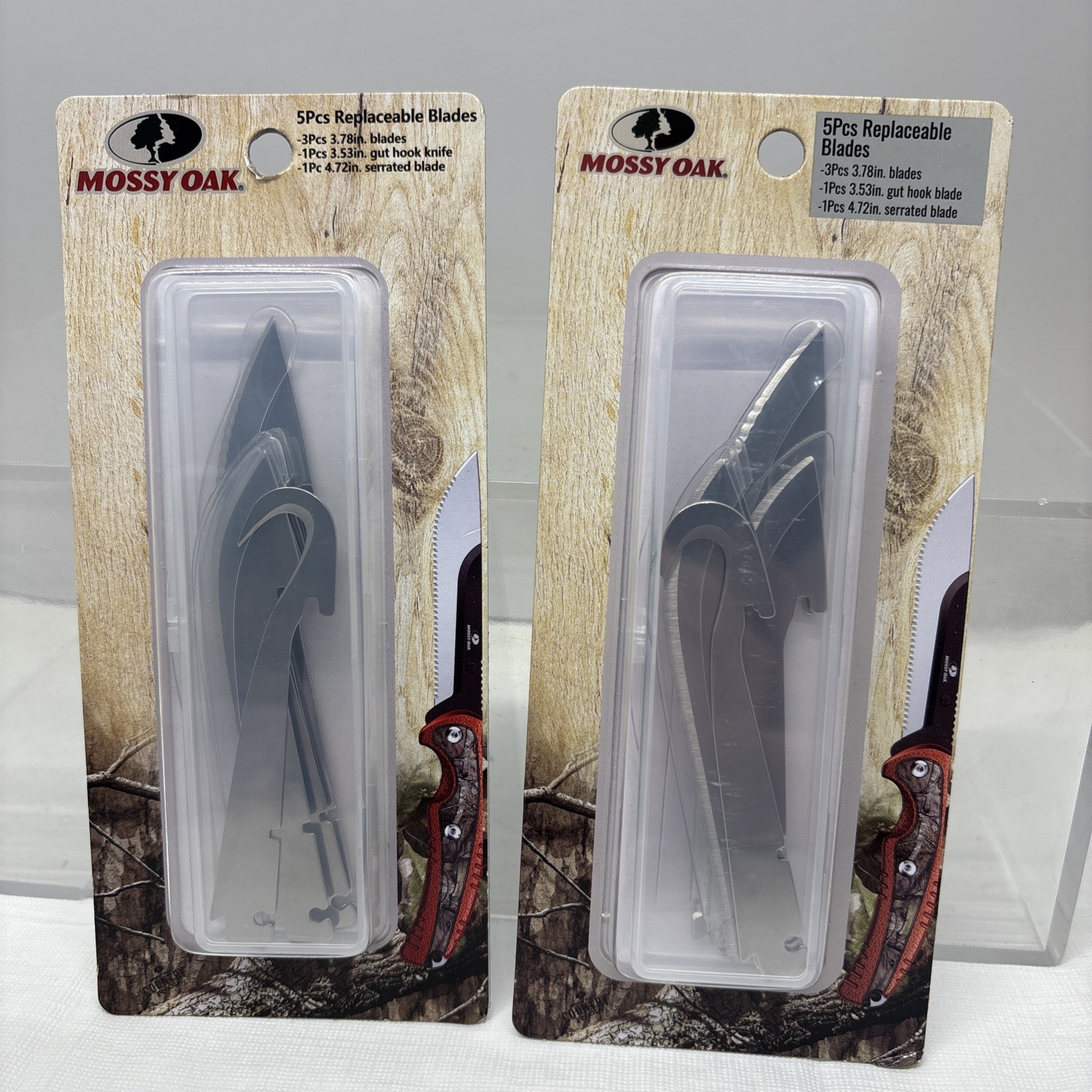 2 X Mossy Oak 5 Pcs Country Roots Replaceable Knife Blades S/S New Sealed (B86
