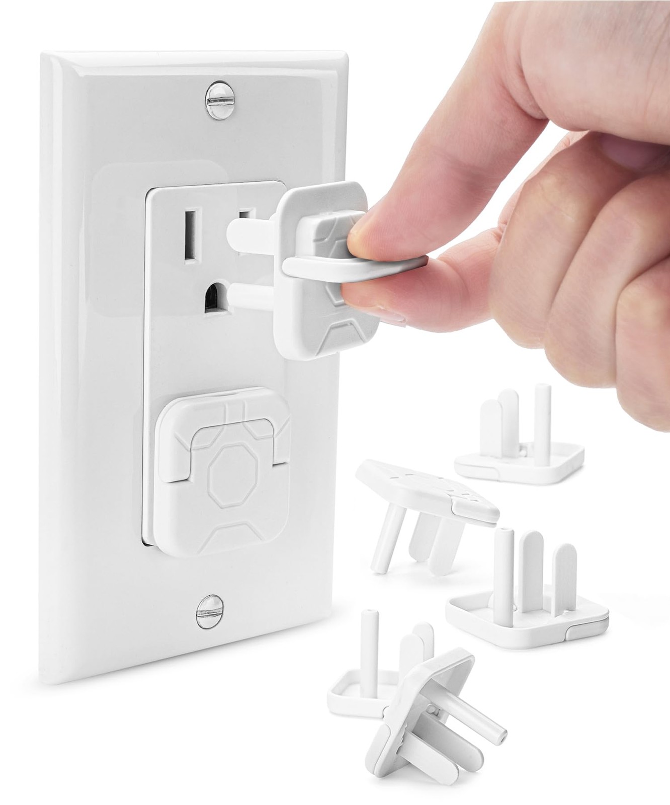 Bates Outlet Covers - Baby Proofing, 10 Pack, 3 Prongs, Child 10 White