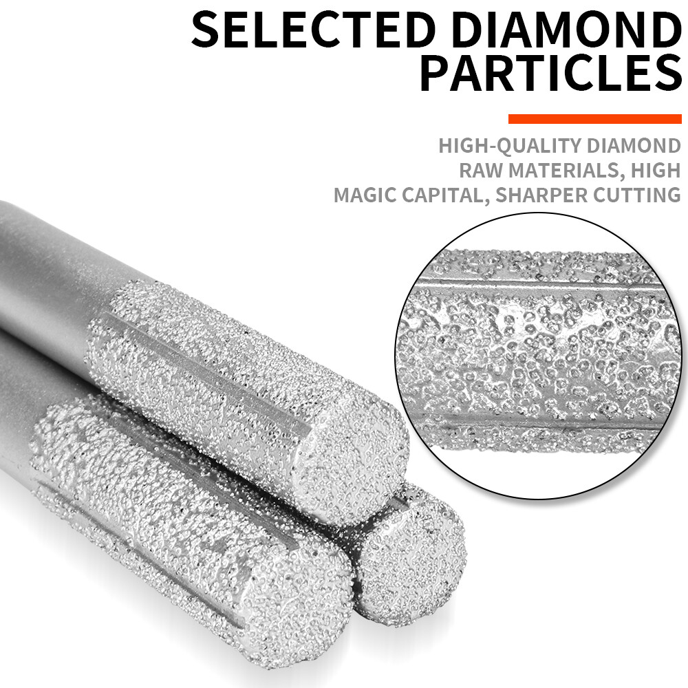 1/2" Vacuum Brazed Diamond Straight Router Bit For Stone Marble Engraving Tool