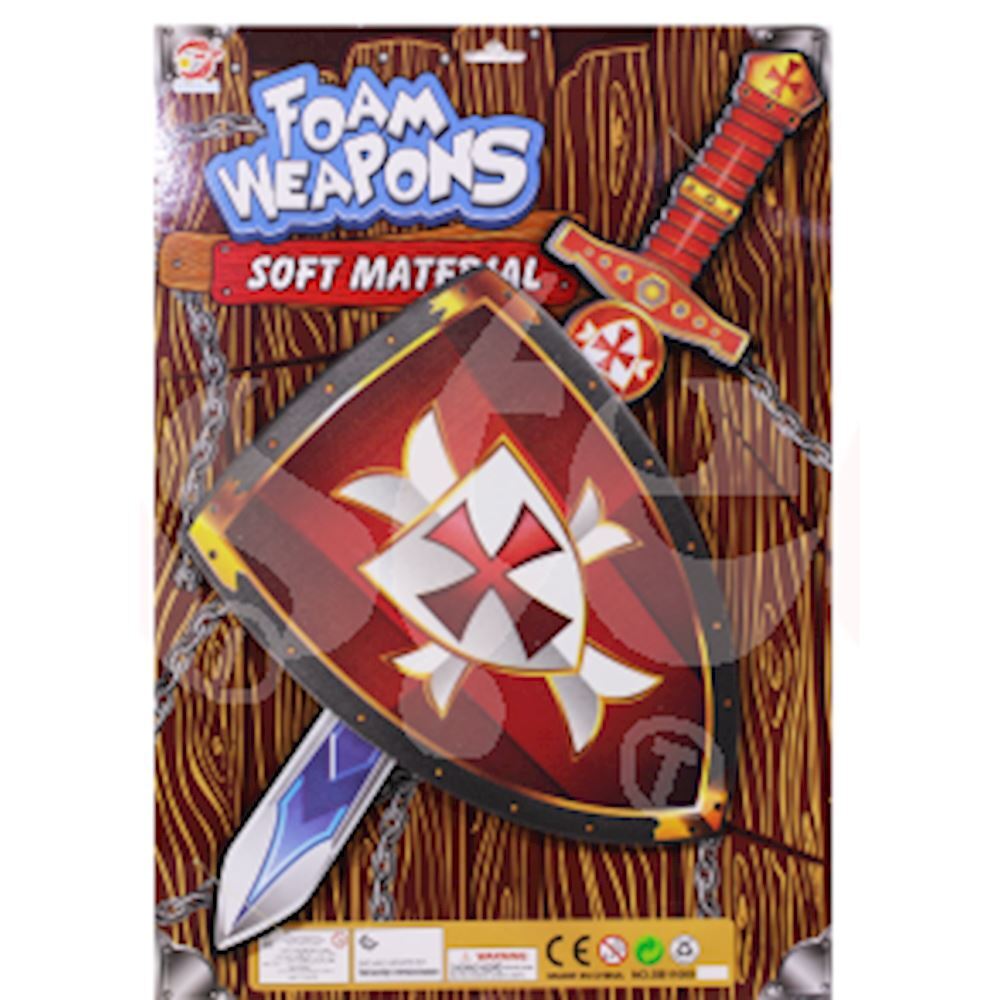 Set Shield + Sword Rubber Eva Foam Templar Medieval