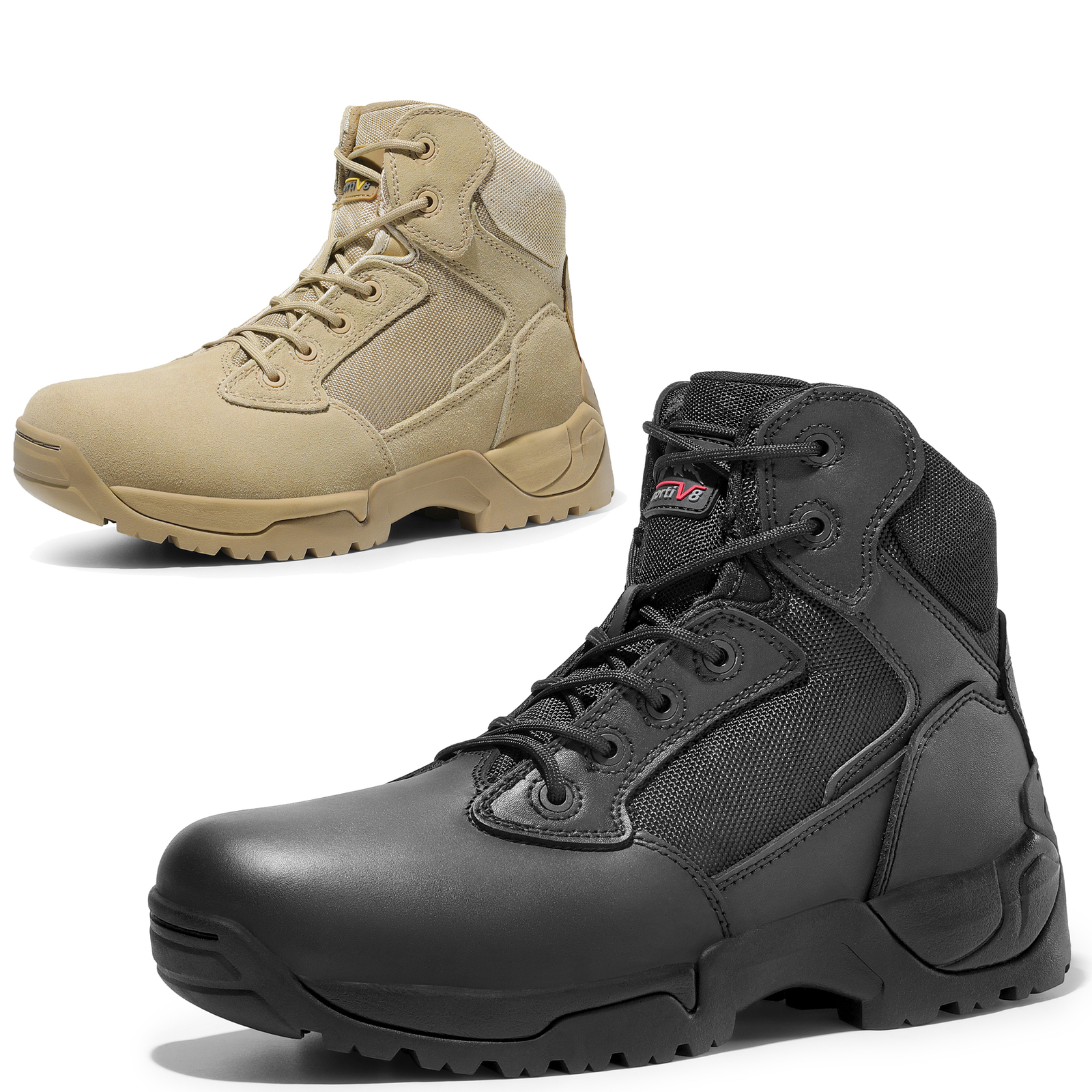 Men's Military Tactical Work Boots Lightweight Motorcycle Combat Hiking Boots