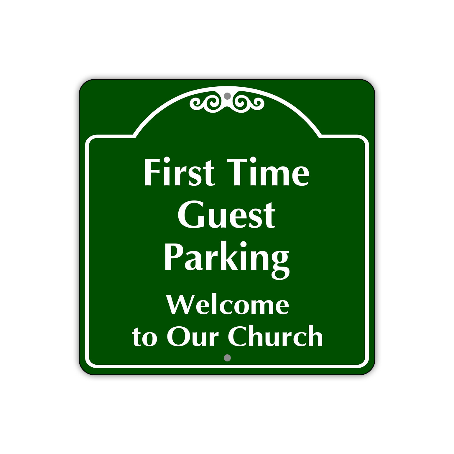 First Time Guest Parking Welcome To Our Church Aluminum Metal Sign 12"x12"