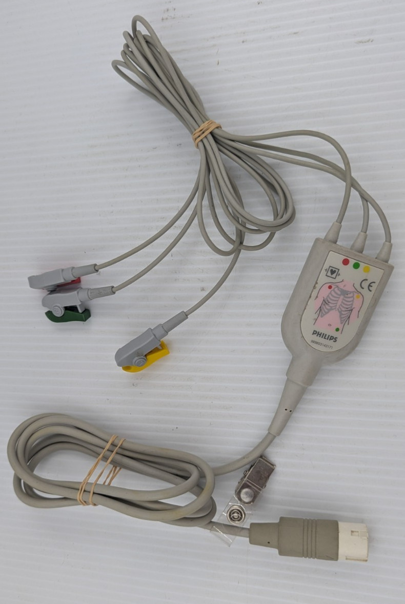Philips 3 Lead Set Grabber Cable 989803143171 As Is Untested