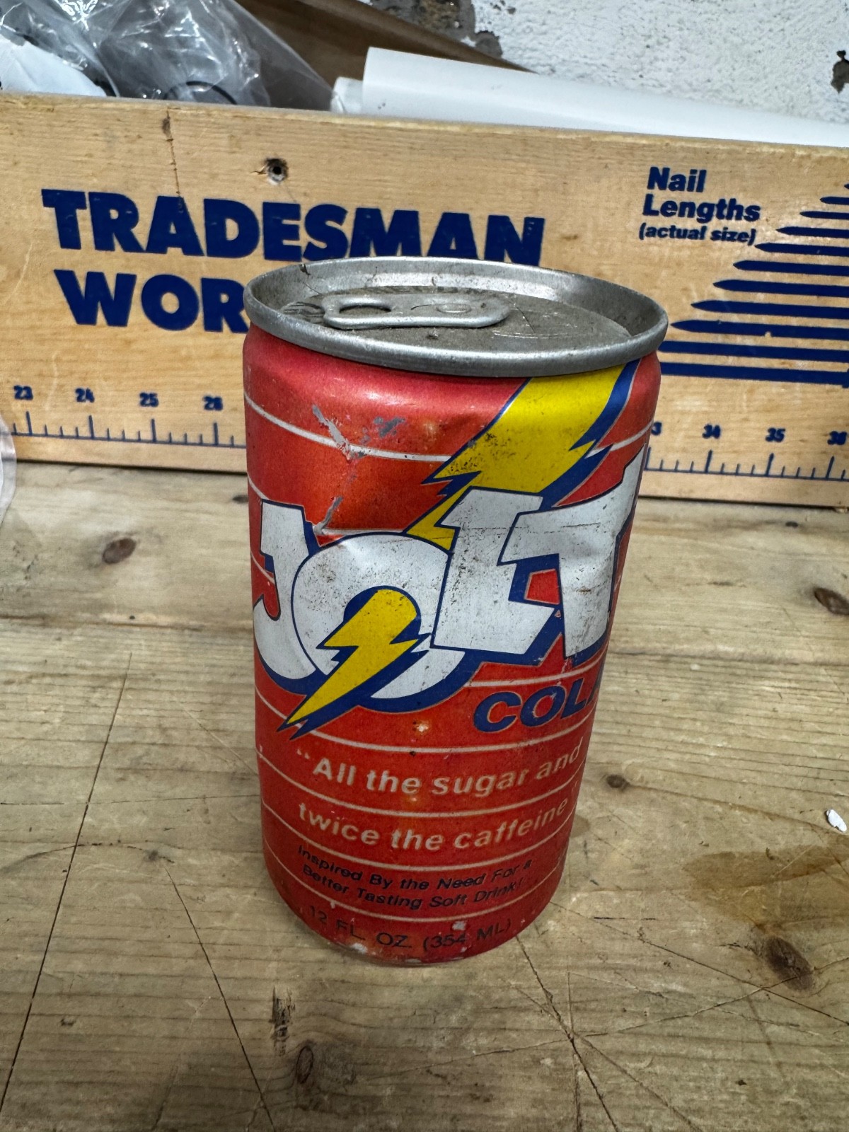 Jolt Cola 1980’s Aluminum collectible soda can Multi state 5 Cent Refund w/ tab