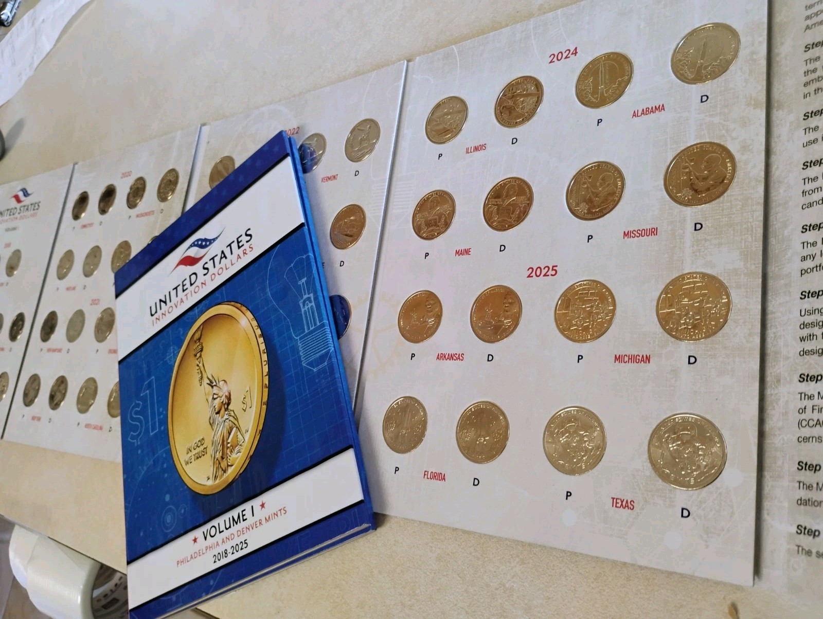 Full Set 58 Coins 2018-2025 (P&D) American Innovation Dollars & Whitman Book
