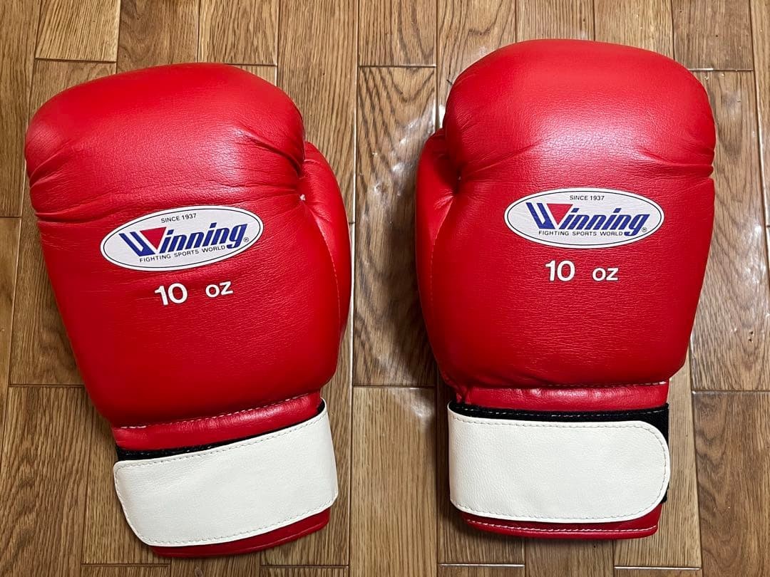 Winning Boxing Gloves AM-10 10oz Red Amateur Soft tape Type JABF-10 Used Japan