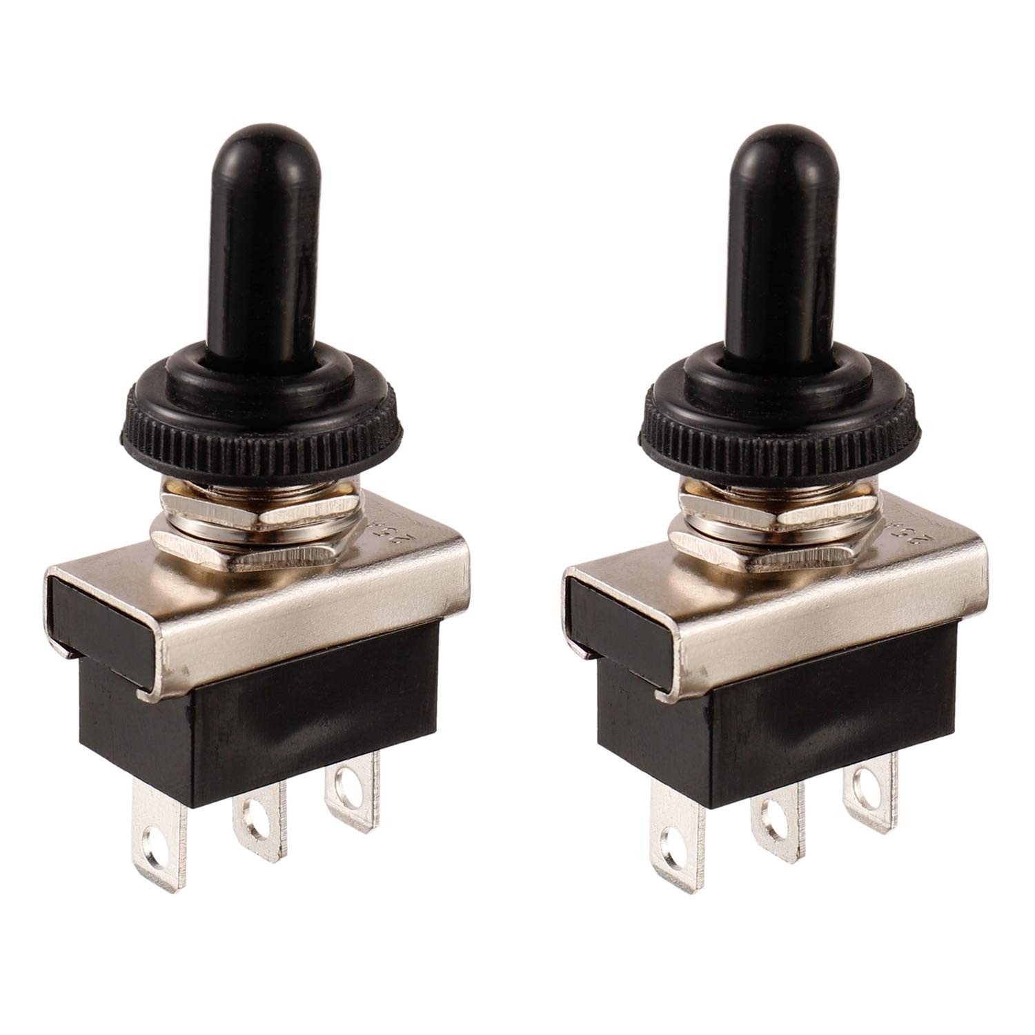 2 PCS 103 Toggle Switch SPDT ON/Off/ON 3 Terminal Pin 12V 25A Waterproof Cap