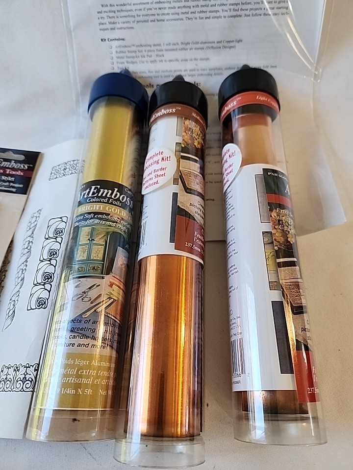 Bundle ArtEmboss Craft Medium Copper Embossin Kit 9.25 x 12 Metal Tool Pattern