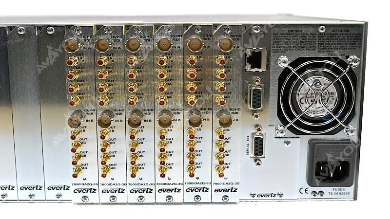 Evertz 7800FR 7800FC & 6x 7800IDA2Q-3G 3G/HD/SD/ASI Dual Video DA 2x4 or 1x8 3RU
