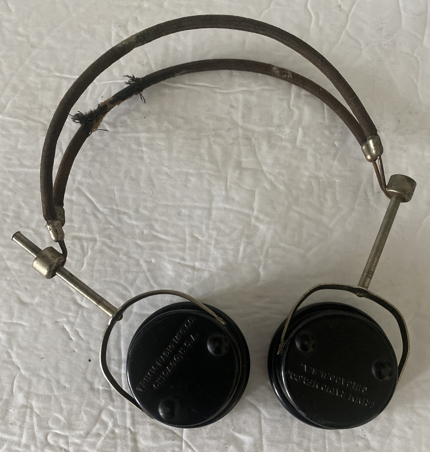 Trimm Radio Mfg Headphones Headset Ham Radio Chicago Illinois USA Sold As Is