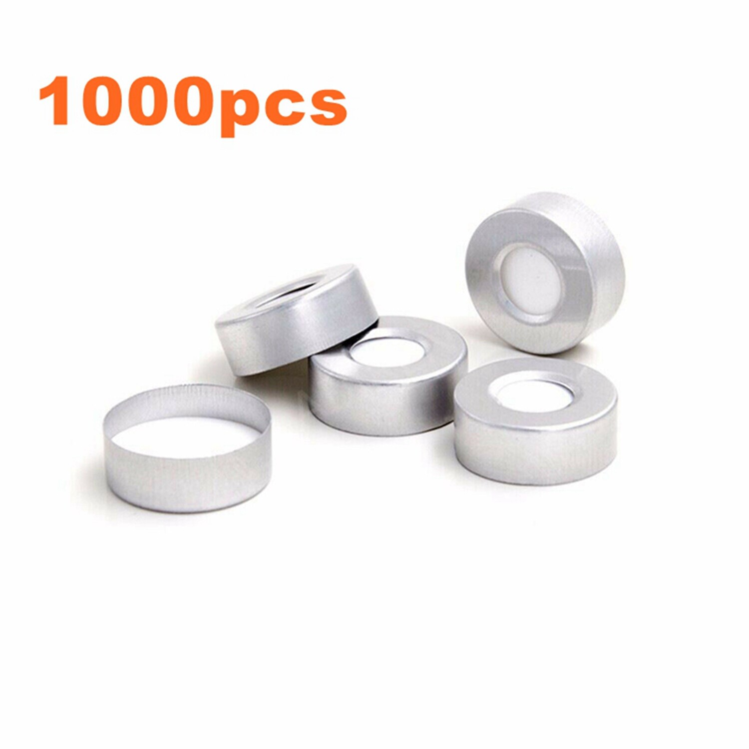 20mm Aluminum Silver Crimp Top Cap with PTFE / Silicone Septa for Headspace Vial