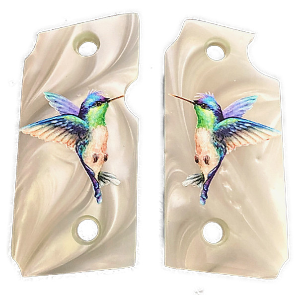 Grips For Sig Sauer P238 HD/UV Full color Mother of Pearl stunning Hummingbird