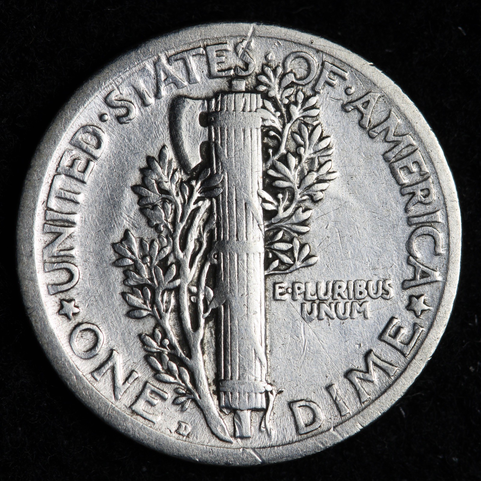 1919-D Mercury Silver Dime XF E305 GKEM