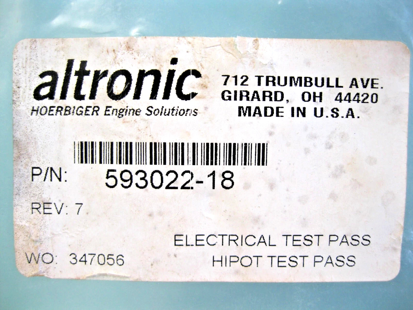 Altronic 593022-18 Cable Assembly