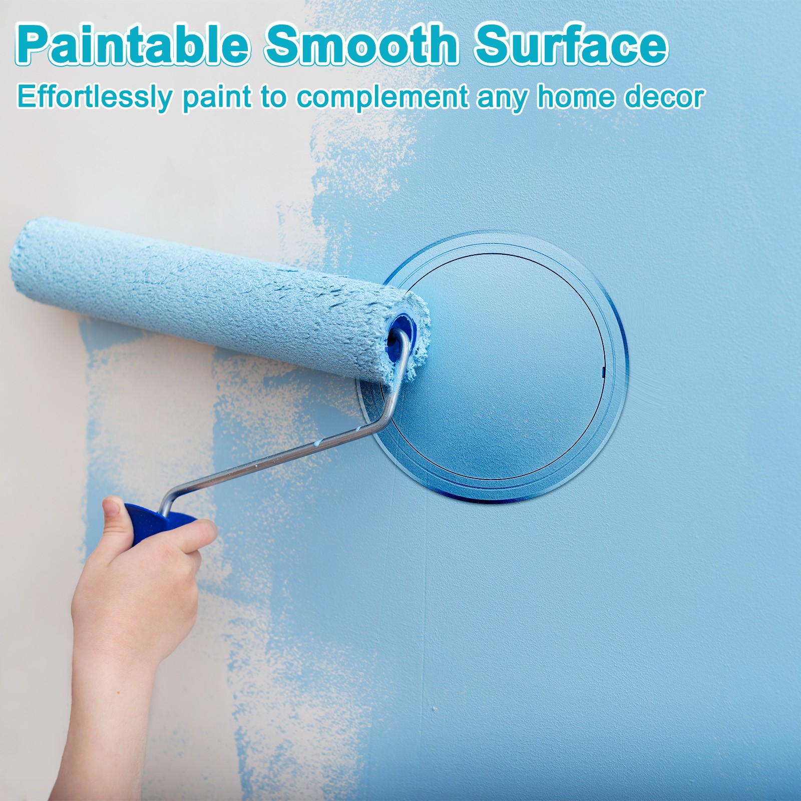 2-Pack Access Panel for Drywall, 8x8 Inch Round Plastic Removable [Silver Tone]