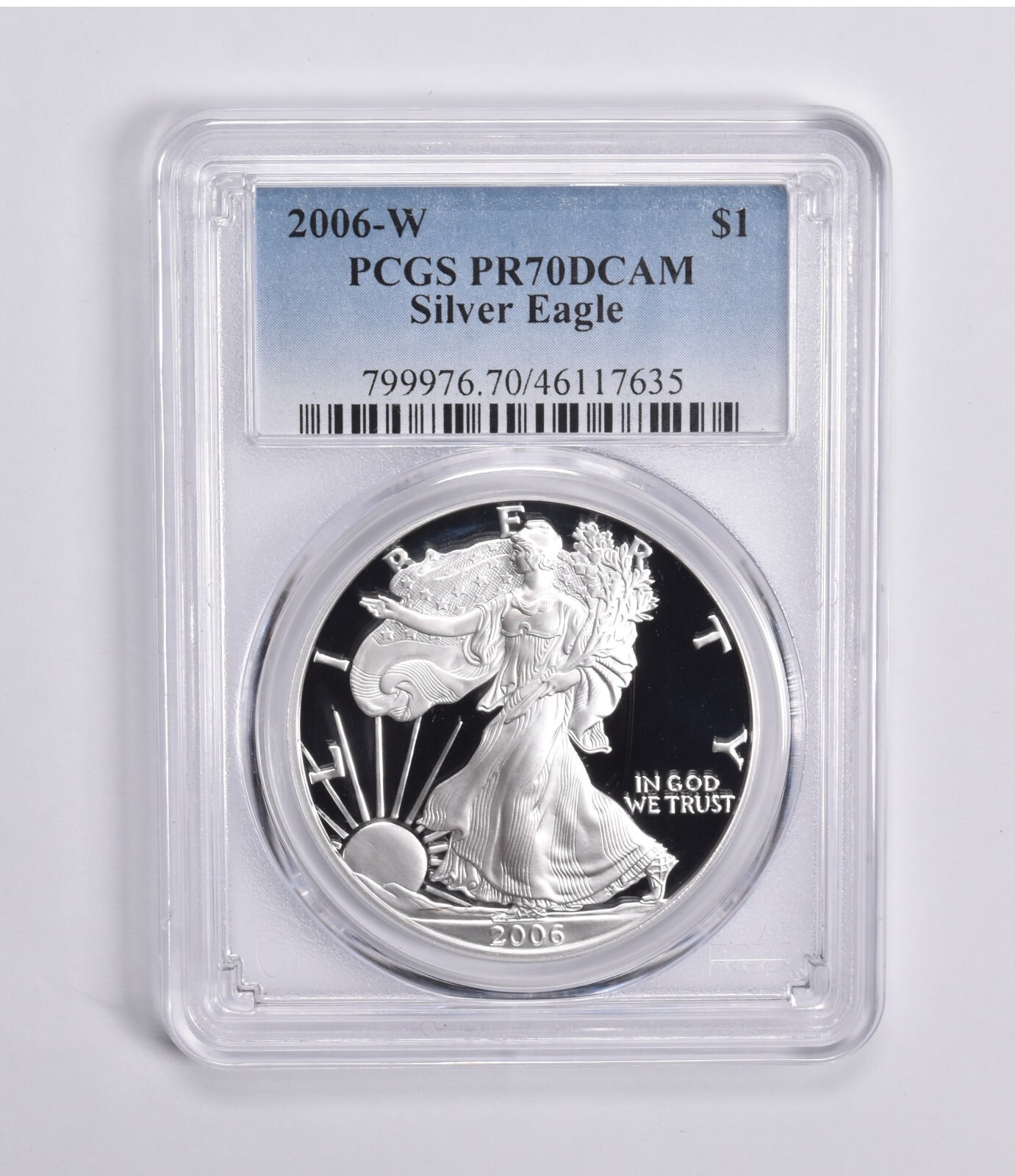 PR70 2006-W DCAM American Silver Eagle PCGS Blue Label