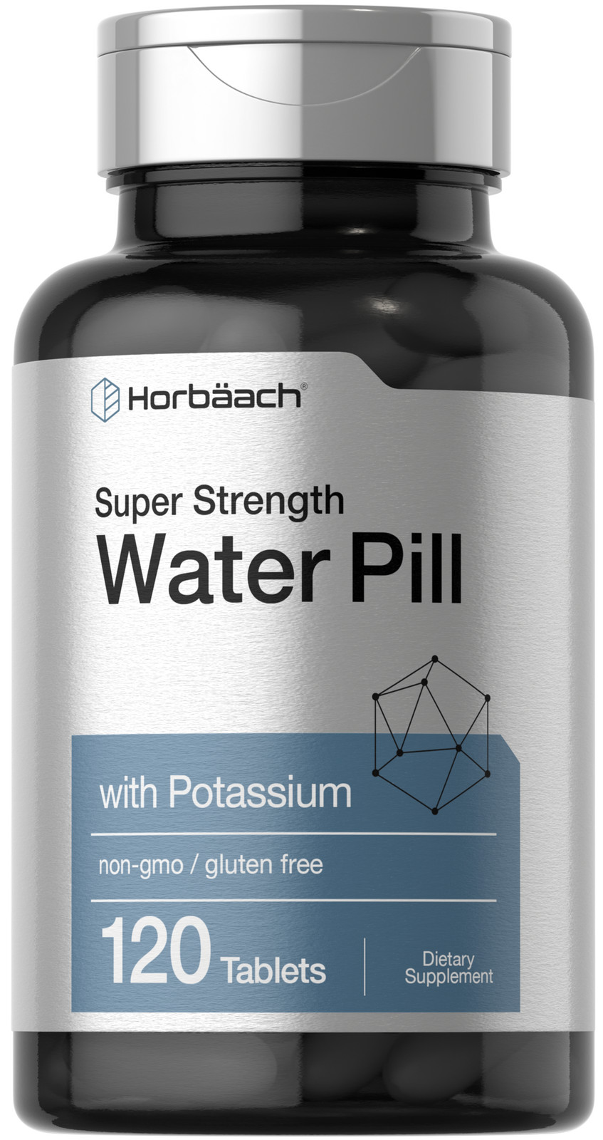 Water Pills | Super Strength | 120 Tablets | Vegetarian | Non-GMO | by Horbaach