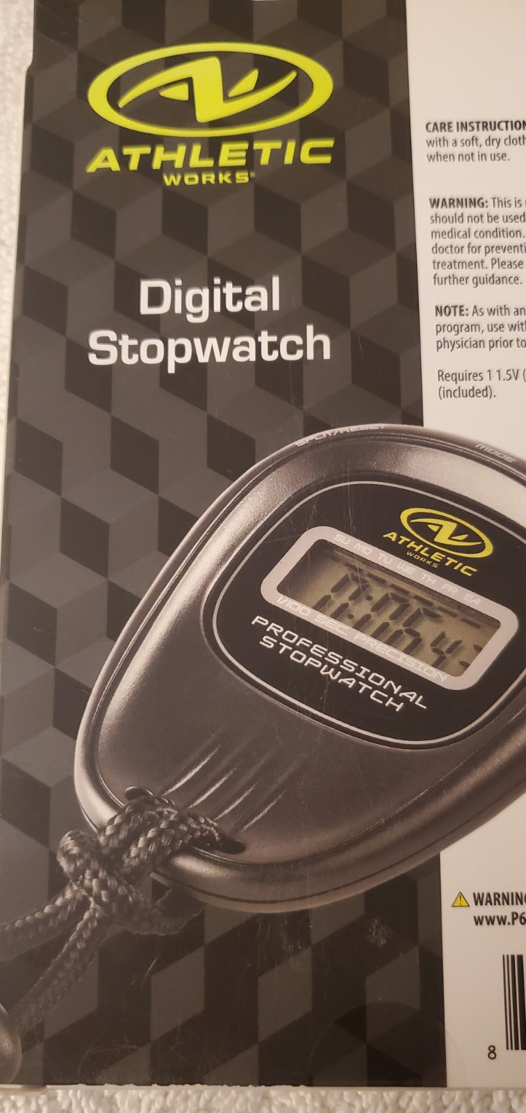 Athletic Works Digital Stopwatch - Black (AW-3915R)