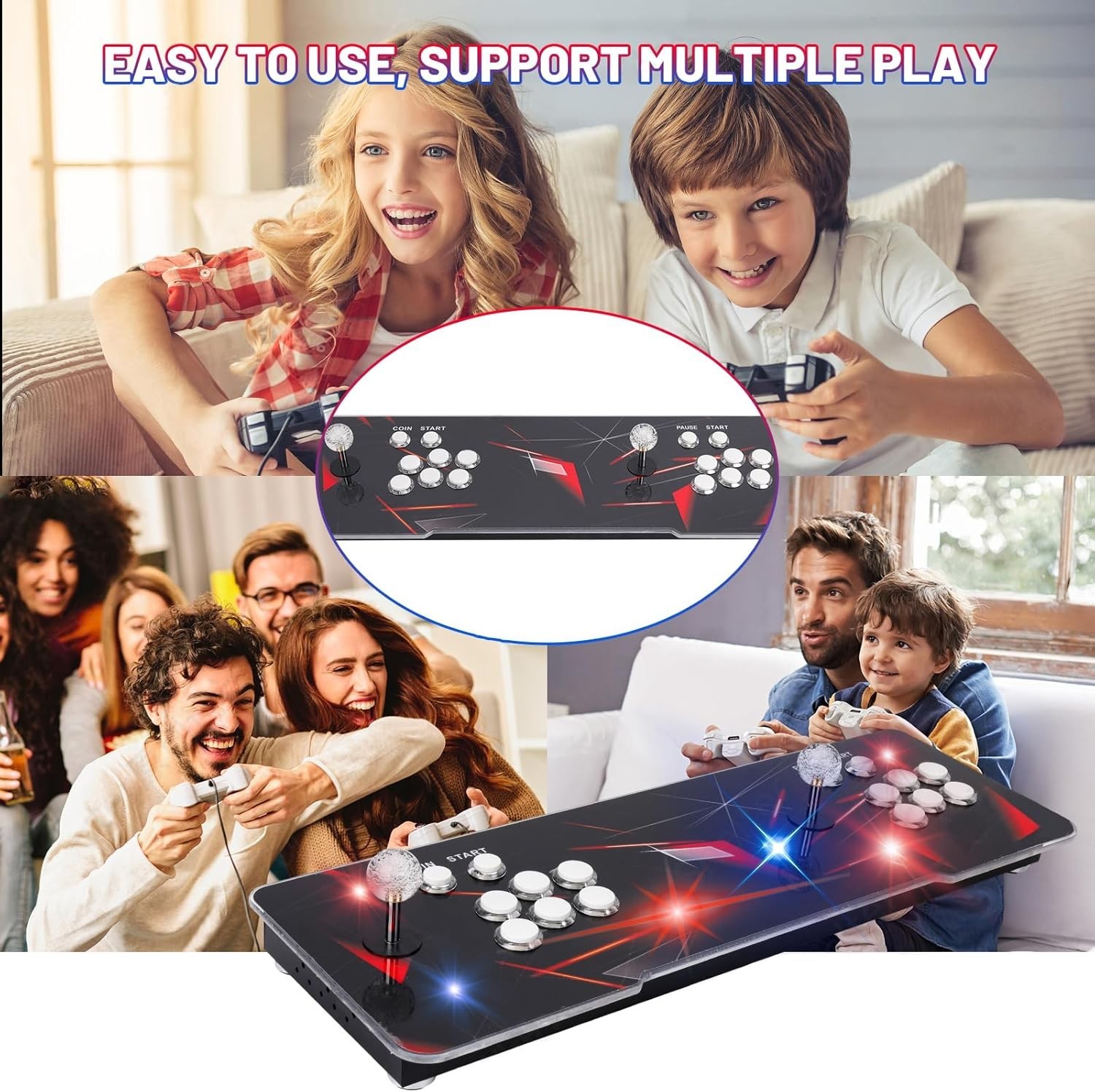 35000 Games in 1: Retro Pandoras Box Arcade Console for 2-4 Players, 3D Support