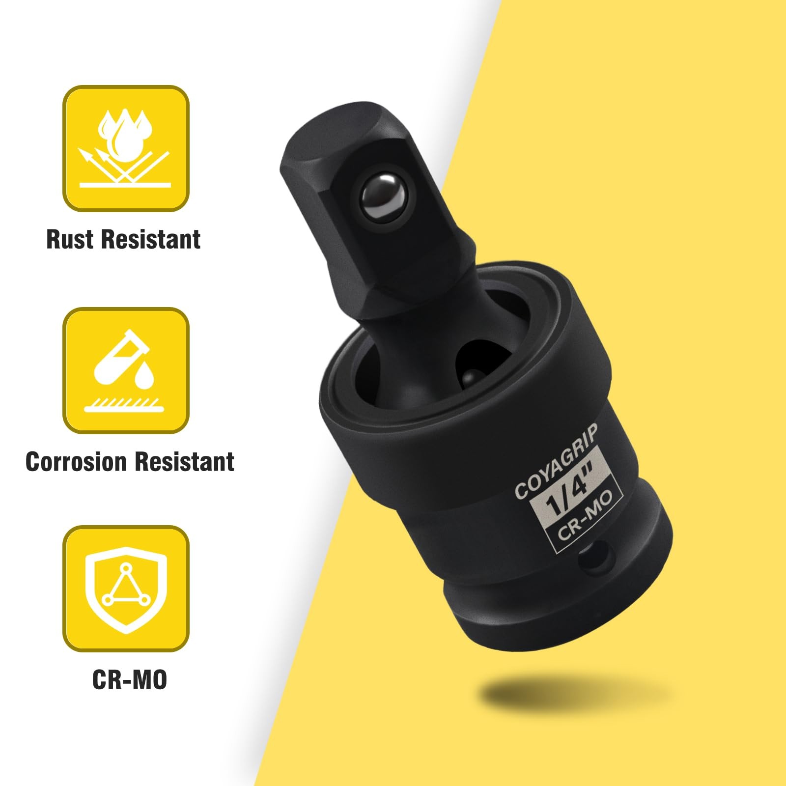 Impact Universal Joint Swivel Socket Set, 3-Piece 1/2'', Black