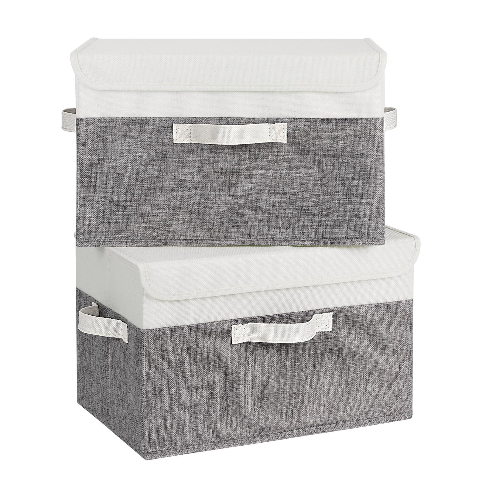 Fabric Storage Boxes, Memory Keepsake Box, Large Storage Bins with Lids, 2-Pack