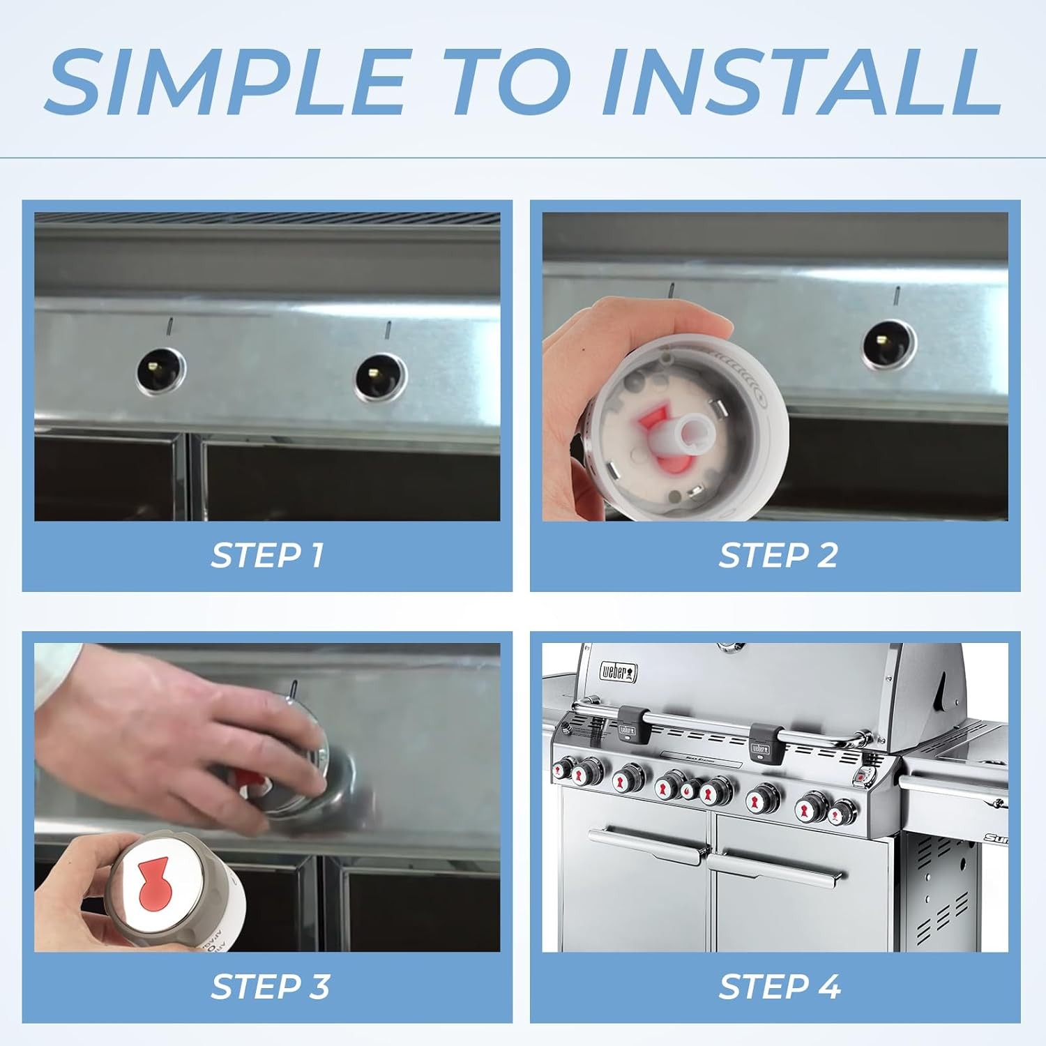 91538 Control Knobs Compatible with Weber Summit 400/600 Grills Manufactured 201