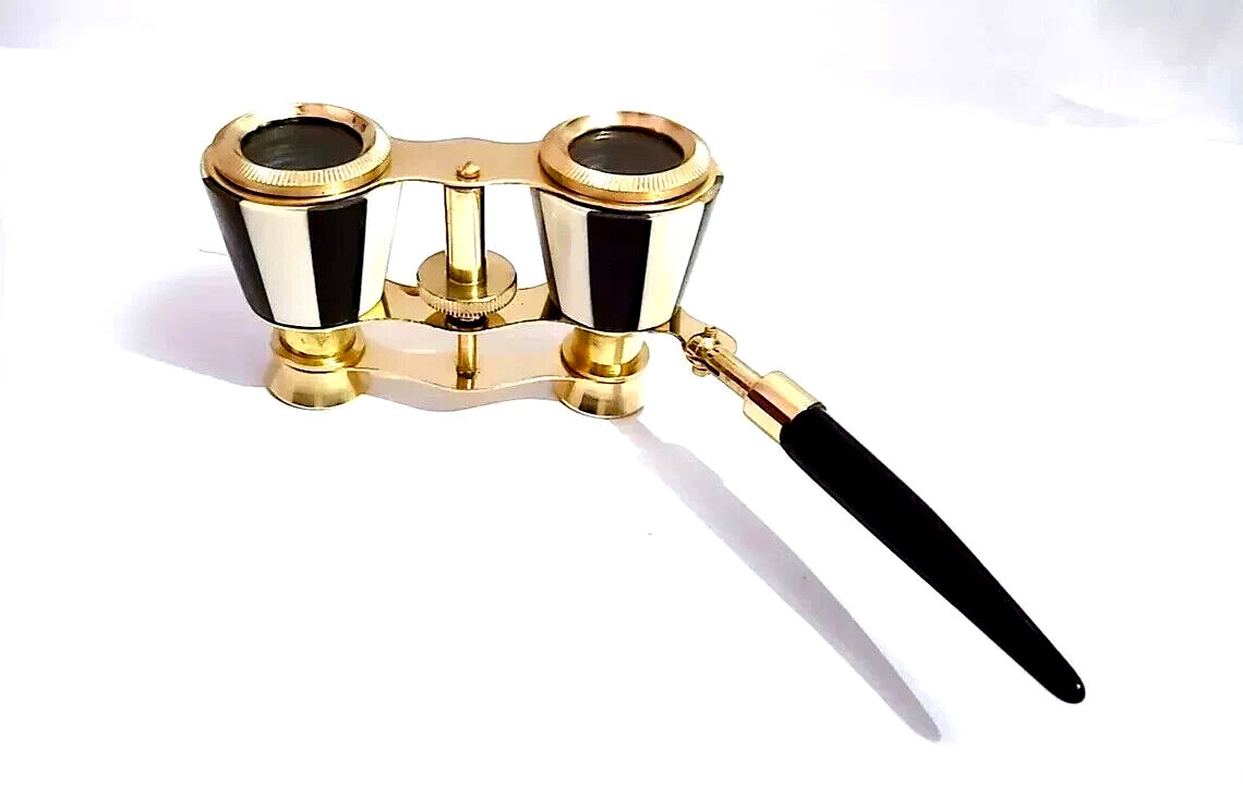 Antique Brass Opera Glasses Binocular  Mother of Pearl & Fittings France