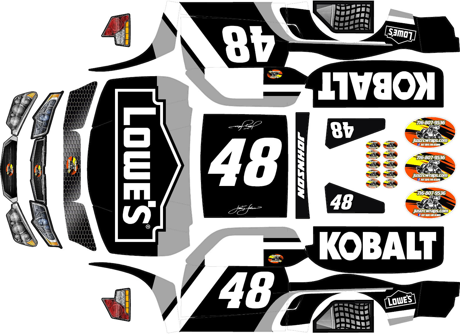 Losi 5ive T wrap decals stickers trophy truck JJKT16  hpi baja 5t  5sc woodster