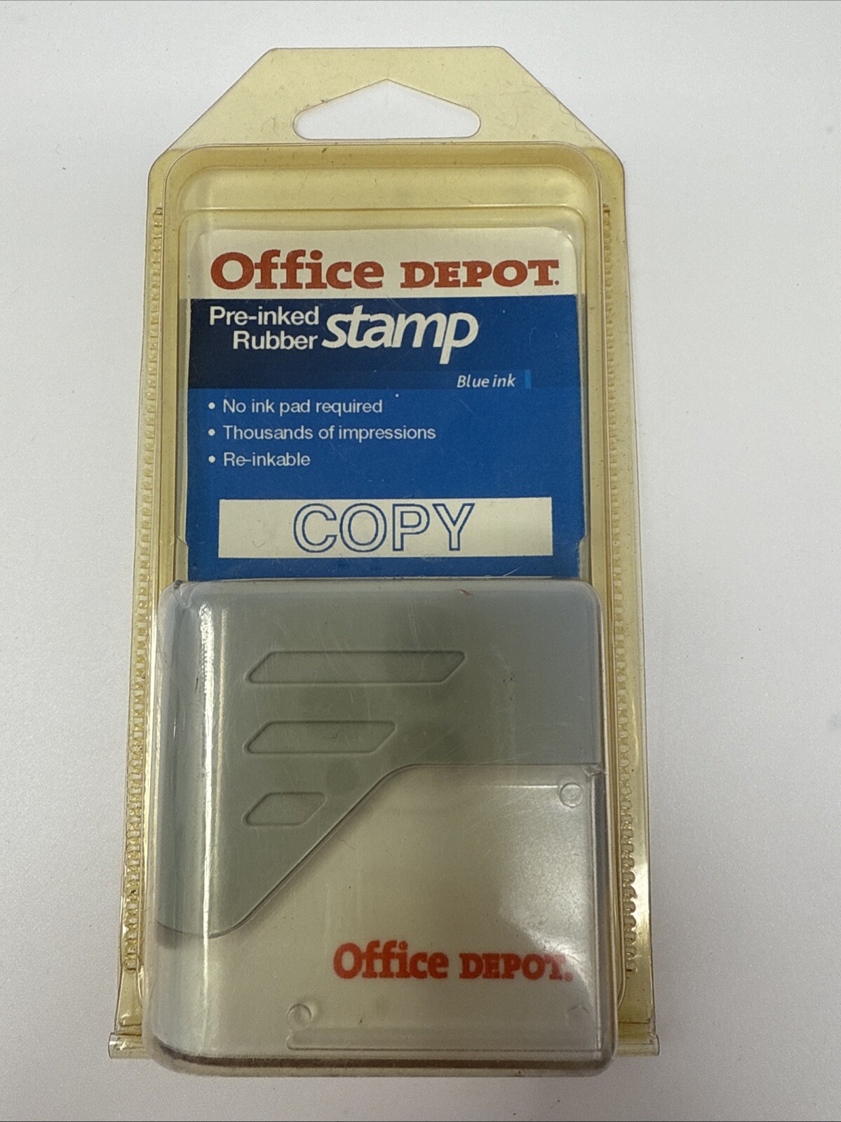 Office Depot Pre-Inked Rubber Stamp Copy Blue Ink New Sealed  Quick Dry