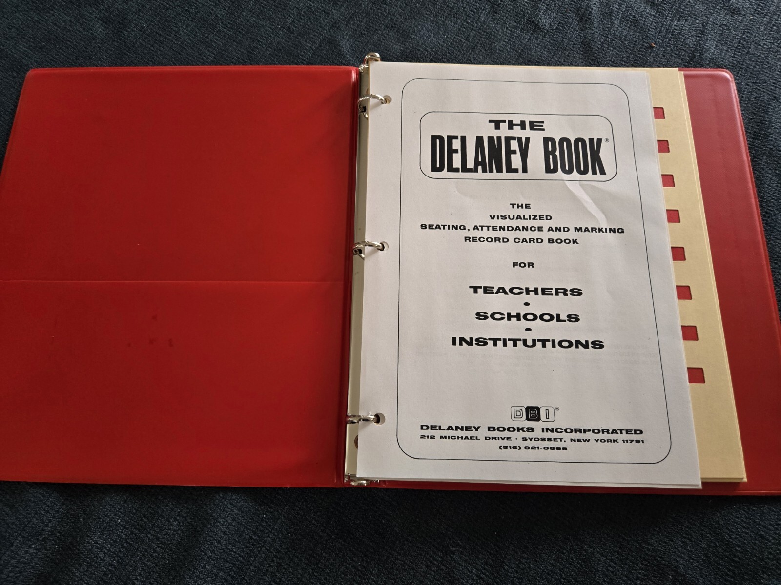 Delaney Books - Trusted Classroom Organizer, Brand New with Inserts
